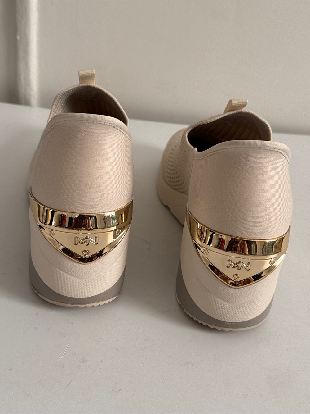 Skechers Cream Slip-On Knit Sneakers - Picture 4 of 11